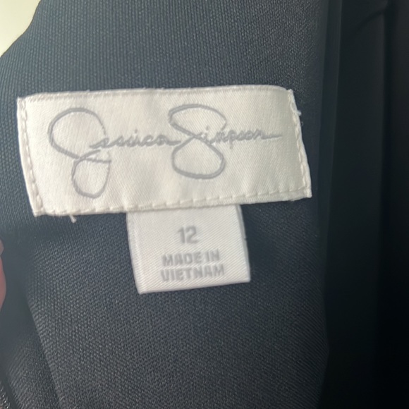 Jessica Simpson Cold Shoulder Elastic Waist Black Toga Dress size M - Picture 3 of 3